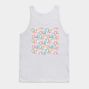 Square Geometric Pattern in Bright Tank Top